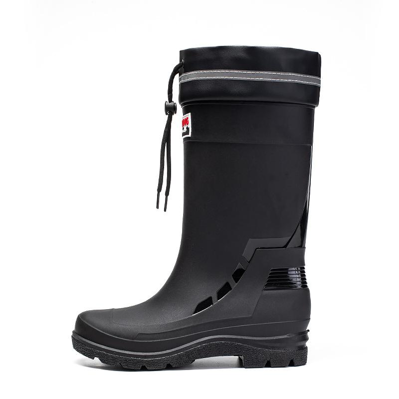 Medium tube closed rain shoes men's non-slip waterproof shoes new fashion outdoor platform water boots thermal rubber shoes men's fashion