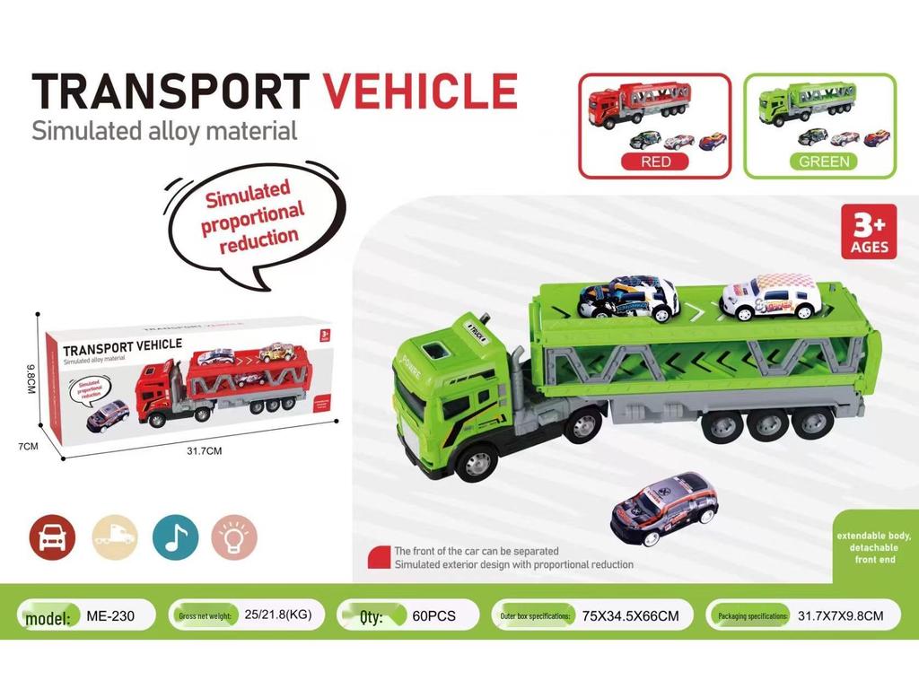 Kids' Large Alloy Engineering Car Puzzle with Deformation and Track Ejection - Boys' Toy Truck