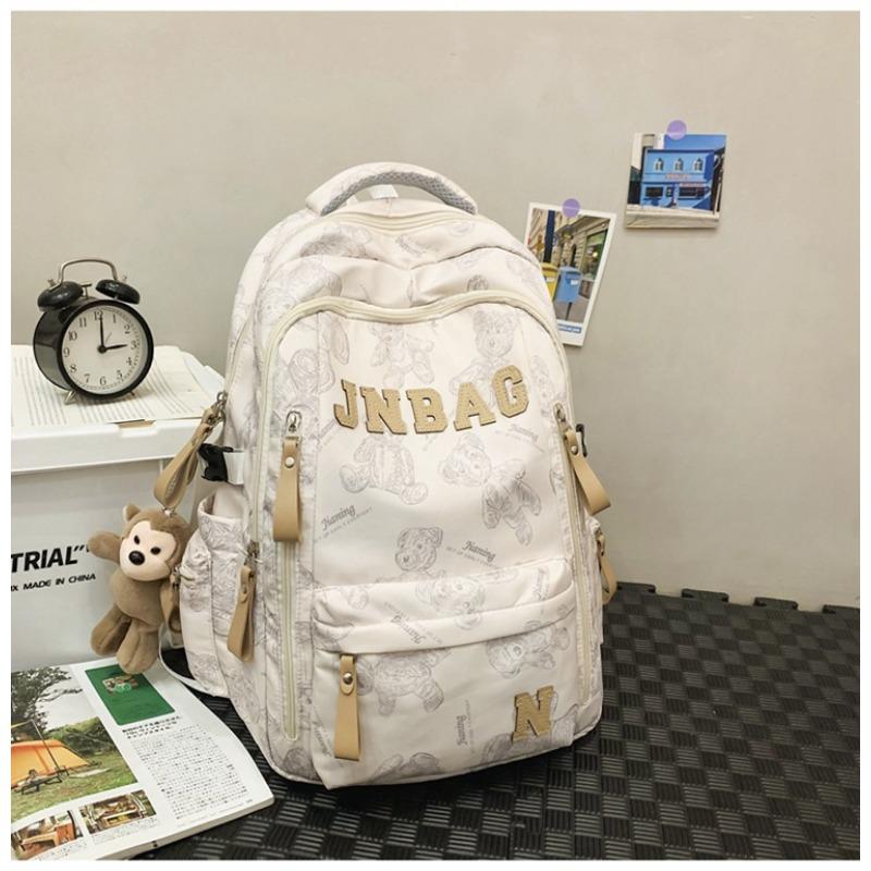 Wind bear schoolbag female junior high school student large capacity backpack college student cool light backpack