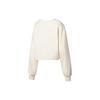 Li Ning Fitness Series Letter Print Loose Round Neck Pullover Sweatshirt Women Sweatshirt Off-White AWDS038-7