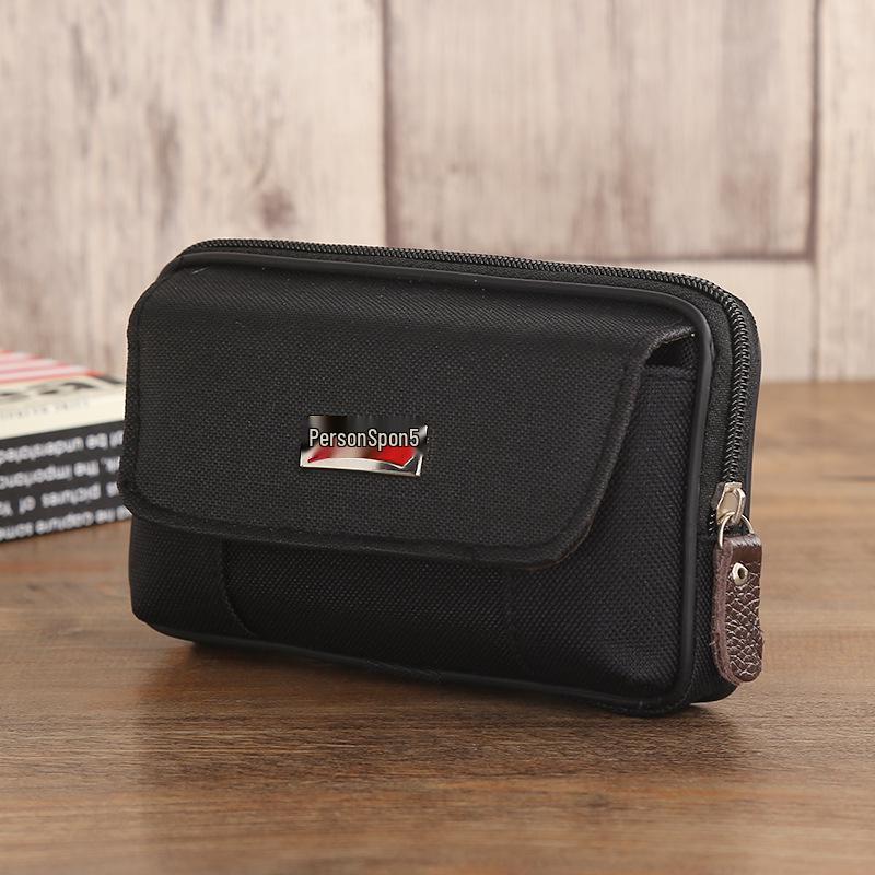 Men’s Leather & Canvas Multi-Style Waist Bag with Phone Holder