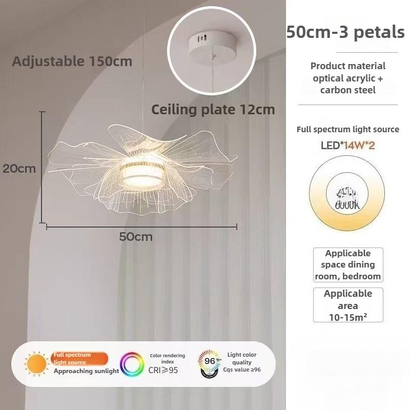Modern Minimalist Living Room Chandelier Creative Petal Lamp Bedroom Light Luxury Lamps