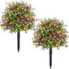 Artificial Flower,Artificial Petunias With Ground Stake, 18" Outdoor Faux Flowers For Garden, Yard, Planter And Porch