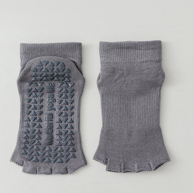 Women's Summer Thin Professional Pilates Yoga Exposed Toe Non Slip Middle Tube Five Finger Socks