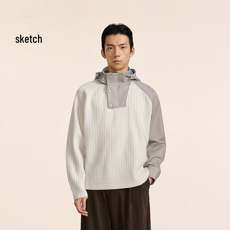 

Suxie Men s 2024 Winter Patchwork Hooded Long Sleeve Sweater M