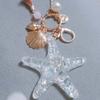 Crystal Women Starfish Accessories Shell Pearl Shell Keychain Key Chains Starfish Keychain Key Ring