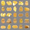 50pcs Waterproof Potato Doodle Cartoon Stickers for Phone Cases and Suitcases