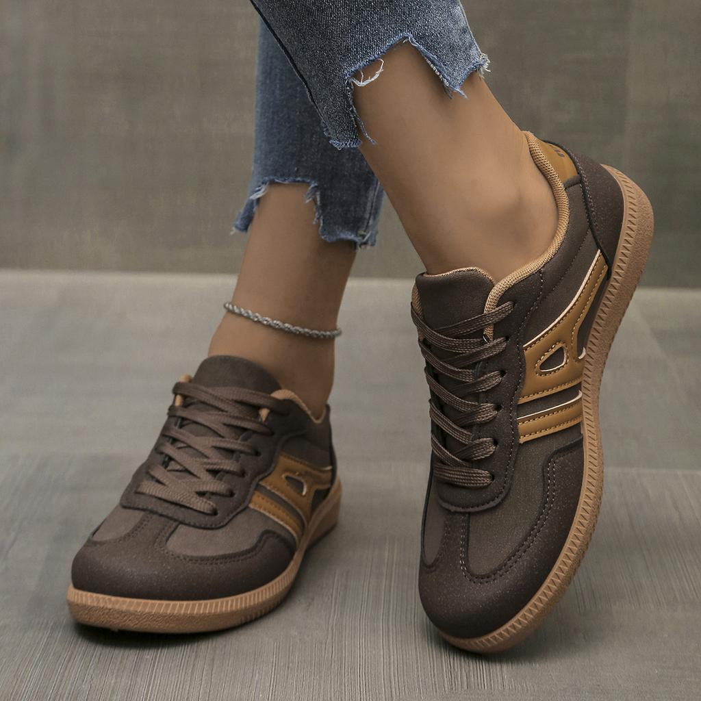 Damen-Sneaker in Übergröße, neue Retro-Farbabstimmung, flachsohlige Einzel-Schuhe für Damen