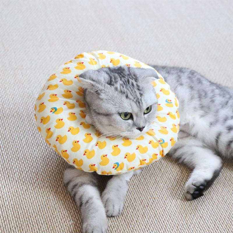 Elizabeth Circle Cat Anti Bite, Anti Lick, Anti Scratch Soft Head Cover Cat Dog Pet Sterilization Shame Ring Cotton Neck Collar