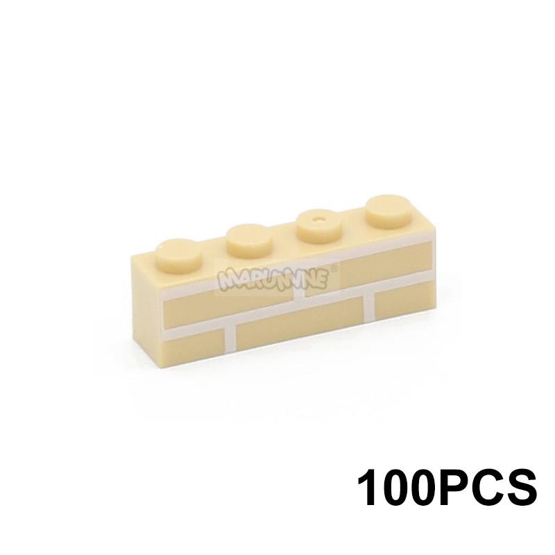 Cărămizi MOC Marumine 100 BUC 1x4 Set Cărămizi de Construcție Zid de Casă Piese Cub Compatibile cu 15533 Accesorii Piese Idee de Construcție