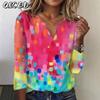 Women's Fashion Casual Long Sleeve V Neck Blouses & Shirts