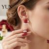 Cute Holiday Party Jewelry 1 Pair Christmas Stud Earrings, Sparkly Red Rhinestone Stocking for Women And Santa Hat Gifts Decorative Winter Earrings
