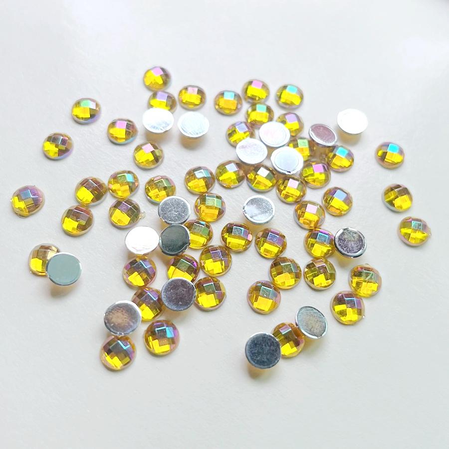 

Блестящие 6 мм поверхность земли AB цветные стразы DIY ювелирные украшения для ногтей аксессуары декоративные плоская задняя часть 150 шт./лот жёлтый