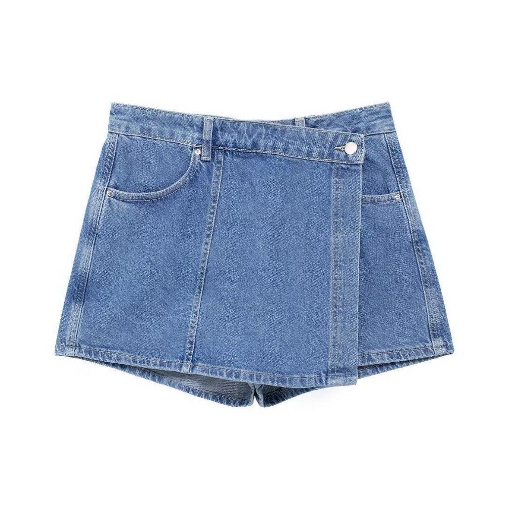 Women's Washed Denim Pullover Shirt & Skort - Summer 2024 Street Style Arrival
