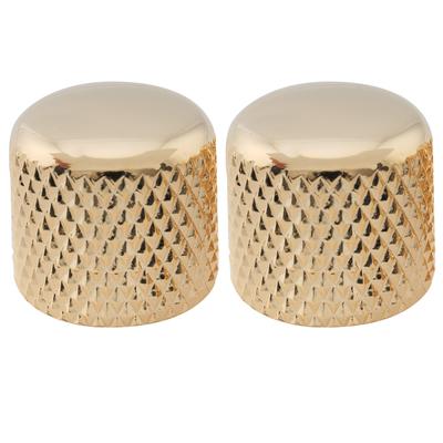 Musiclily Pro Steel Dome Knobs, 18mm Inch Standard, for USA Electric Guitars/Basses, Gold (Set of 2)
