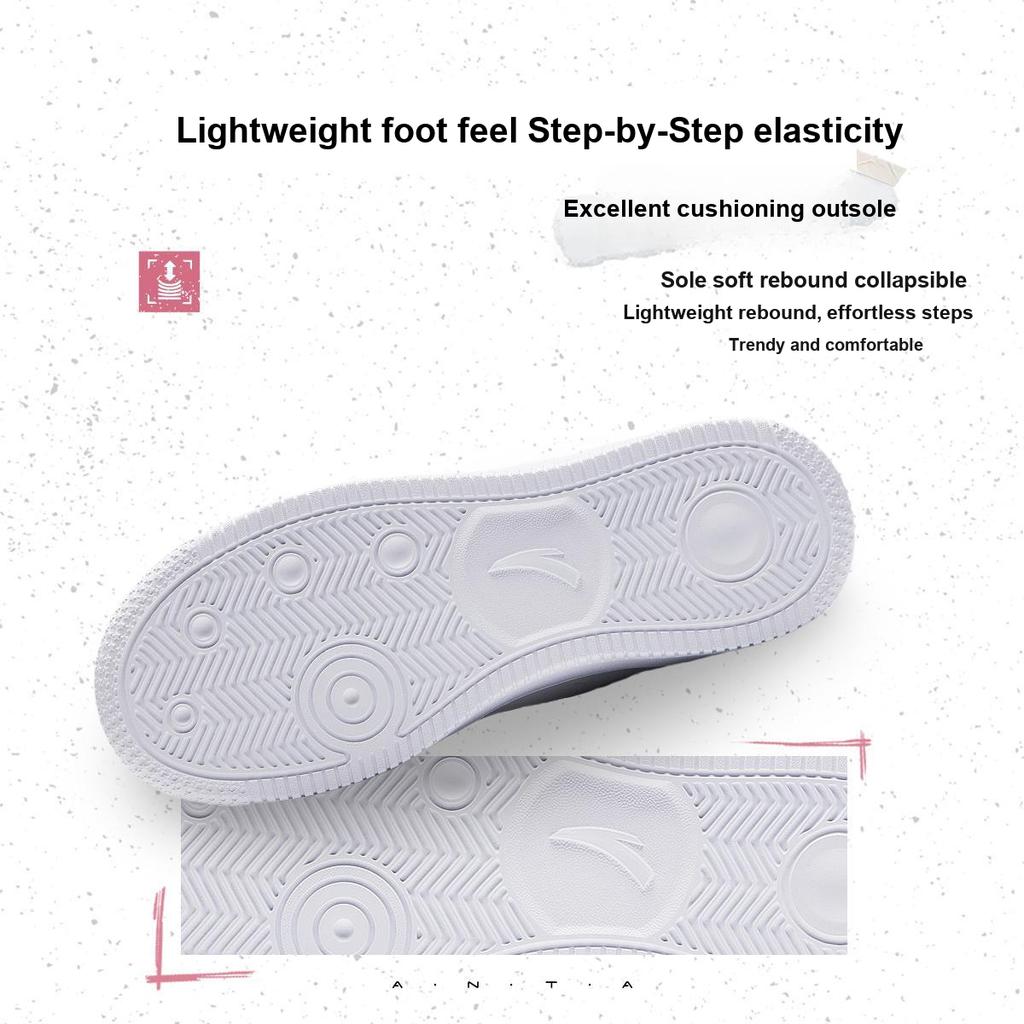 Anta Fashionable Comfortable Wear-Resistant Lightweight Shock-Absorbing Non-Slip Low-Top Kids Skate Shoes Kids Sneaker White Black Pink A22448088-1