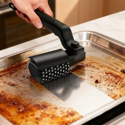 Electric Grill Brush with Adjustable Pivot Head 3-Speed Motor Spinning Cordless Grill Scrubber Rechargeable Waterproof BBQ Cleaner for Grills And