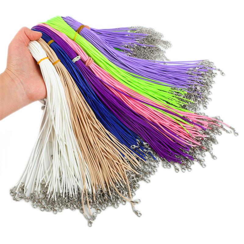 Black Korean Wax Cord: 2.0/1.5mm Necklace Jewelry String for Pendants
