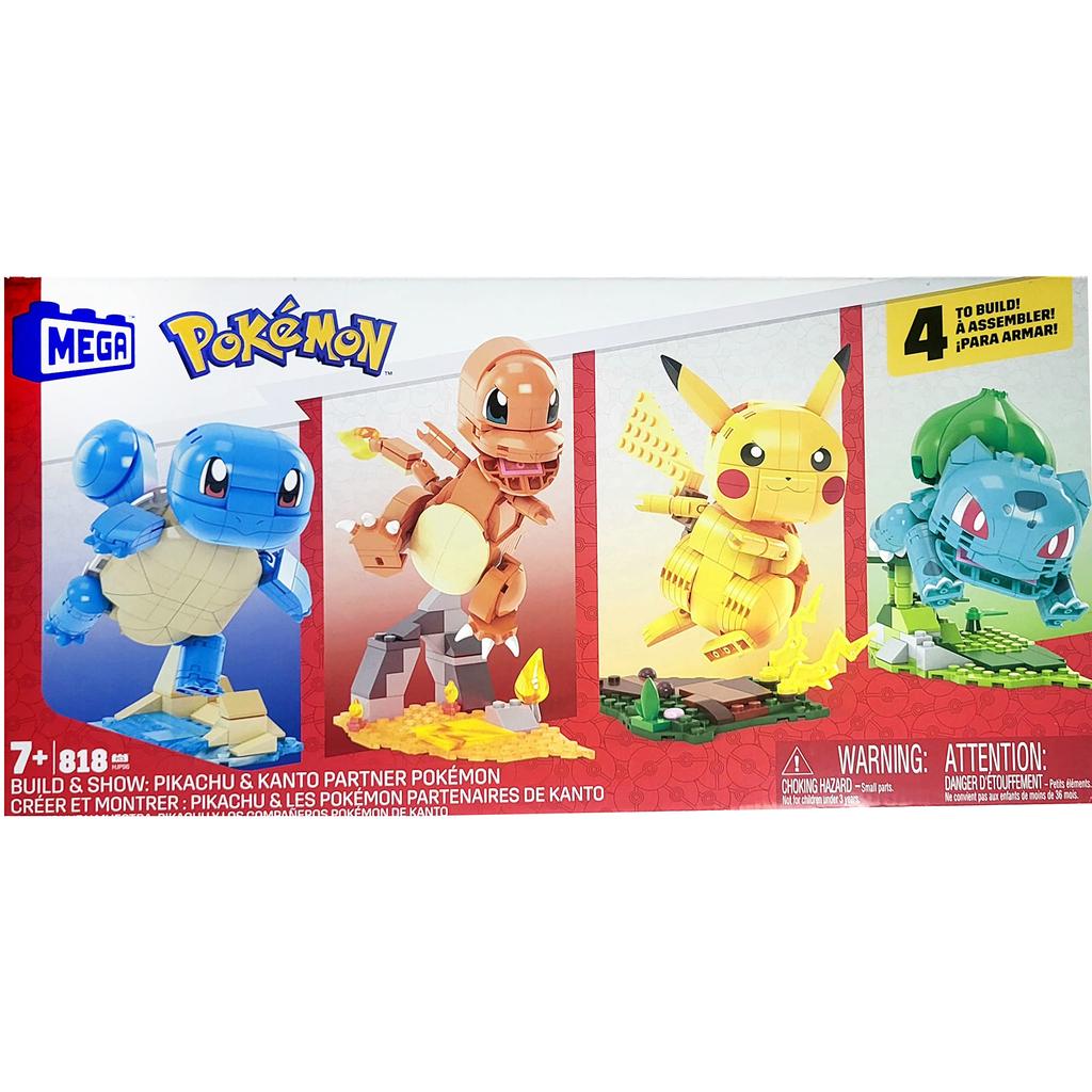 MEGA Pokemon Mega Construx Quad Set Pikachu, Bulbasaur, Squirtle 818 Pieces