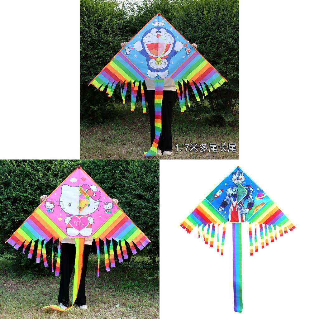 Weifang Neuer Stil Drachen Großhandel Kinder 1,7 m Regenbogen-Drachen mit langem Schwanz