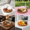 Mehrzweck mit Handgriff Geflochtenes Tablett Geflochtene Ranke Natürliche Textur Teetablett Retro-Stil Glatte Snackplatte Nachmittagstee