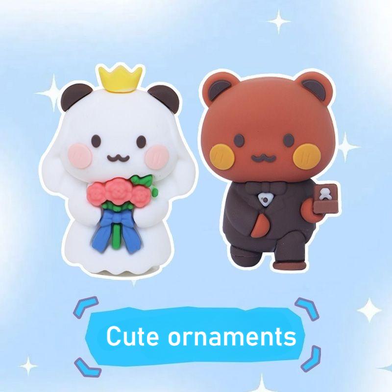 Bubu and Dudu Panda Bear Figure Doll Wedding Figurine Kawaii Action Toy Collection Ornaments for Fans Girls Children Gift