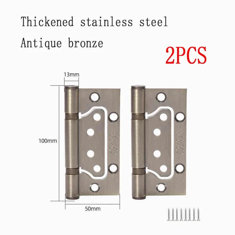 Stainless Steel Door Hinges Invisible Mute Thickened Bearings Hardware Hinge Accessories for Wooden Doors Window 4 Inch