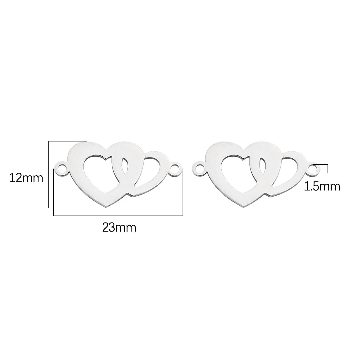 

4 шт./пакет, высокое качество, гладкая полировка, нержавеющая сталь 304, подвески в виде сердца, бабочки, цветов, подвески для ожерелья на заказ, браслет, изготовление ювелирных изделий своими руками 23x12mm 4pcs