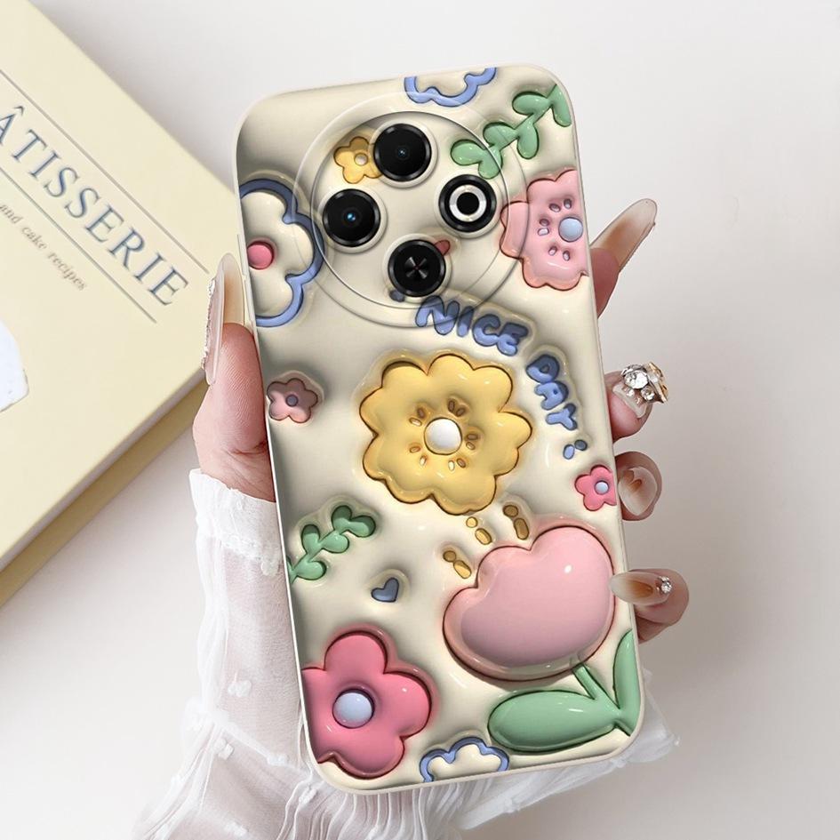 For Tecno Spark 30C 4G Case Popular Daisy Flower Soft Silicone Matte Cover For Tecno Spark30C 4G kl5 kl5n Full Protection Bumper
