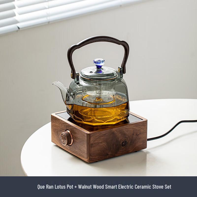 Lotus Tea Pot & Smart Electric Ceramic Stove Set
