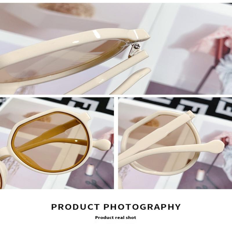 Želé Dámské sluneční brýle Unikátní Populární Hnědé Odstíny Béžový Kulatý Rám Sluneční Brýle Pro Ženy & Muže