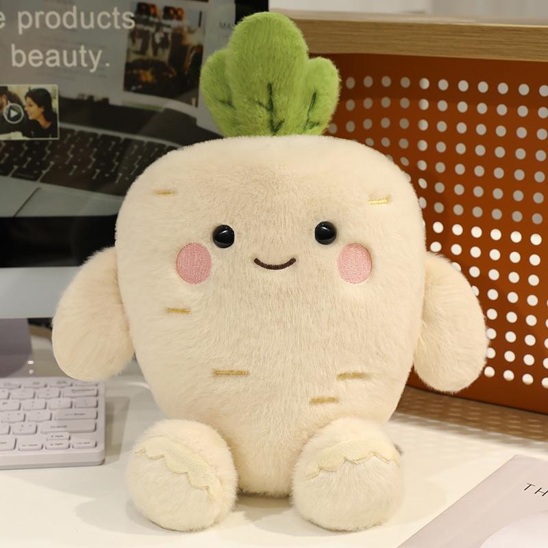 Cute Carrot Turnip Plush Toy Soft Vegetable Stuffed Pillow Cartoon Farm Doll Home Desk Decor Kids Boy Girl Birthday Gift