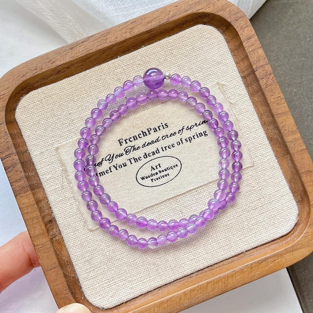 925 Silver High Quality Natural Amethyst Multi-Circle Bracelet Bracelet