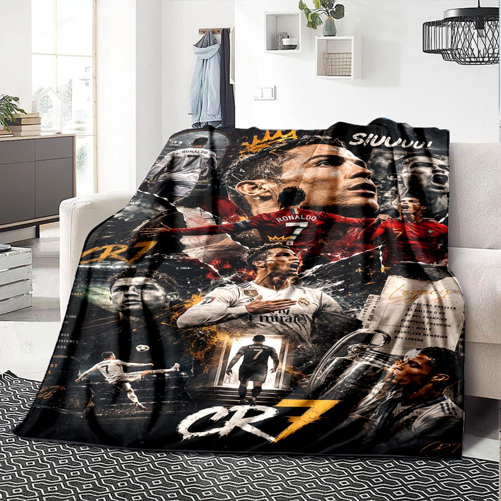Ronaldo's Golden Legacy Blanket Warmthful Decor Great for Chair Sofa Office Four Seasons Universal Digital Print Best Holiday Gift for Friends Family