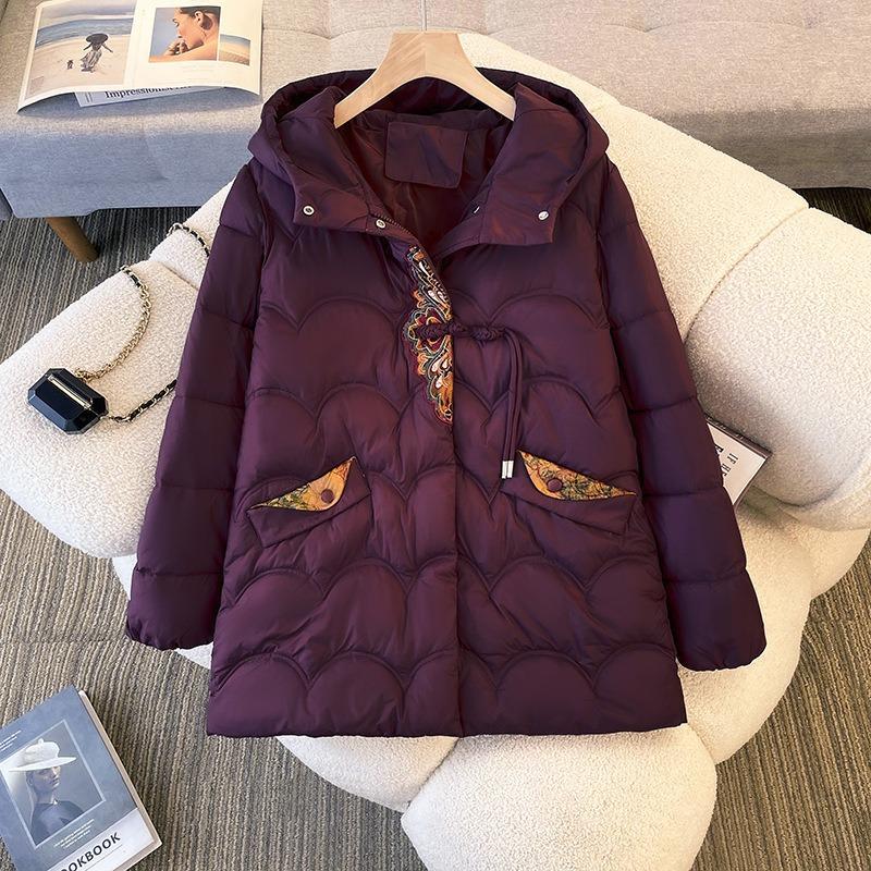 Medium mother cotton clothes winter new medium and large size cotton clothes hooded thickened jacket