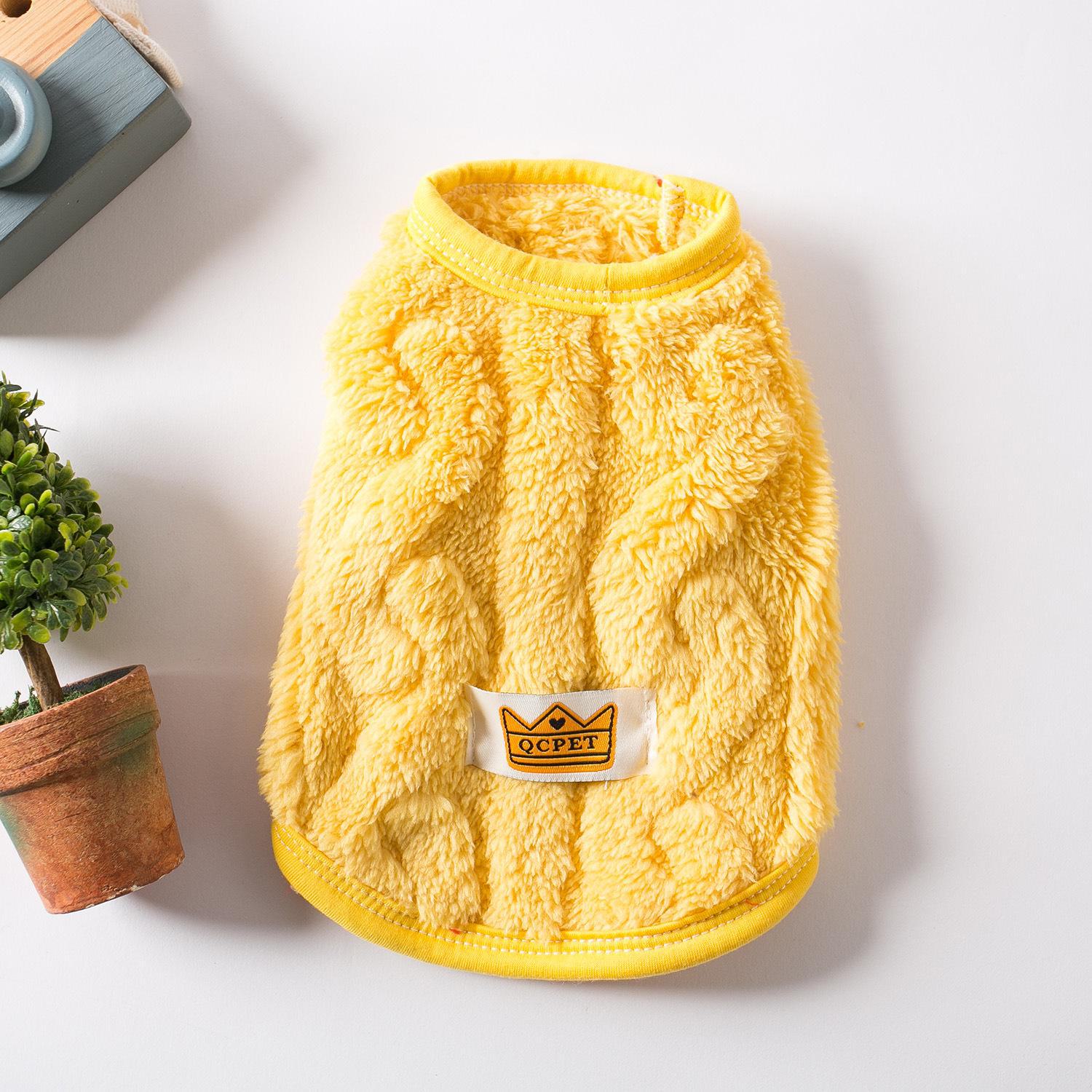 

Двухсторонний флисовый жилет для собак Twisted - Уютная толстовка для домашних животных на осень и зиму L жёлтый