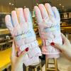 Thickened Suede Gloves For Women Cold Weather Winter Warm Gloves With Rabbit Faux Fur Can Detachable Thermal Lining Party Gloves