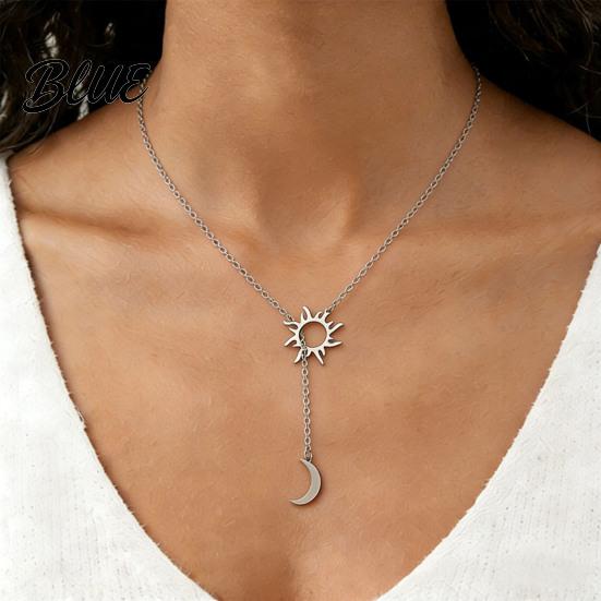 Retro Necklace Sun And Moon for Women Plated Y Romantic