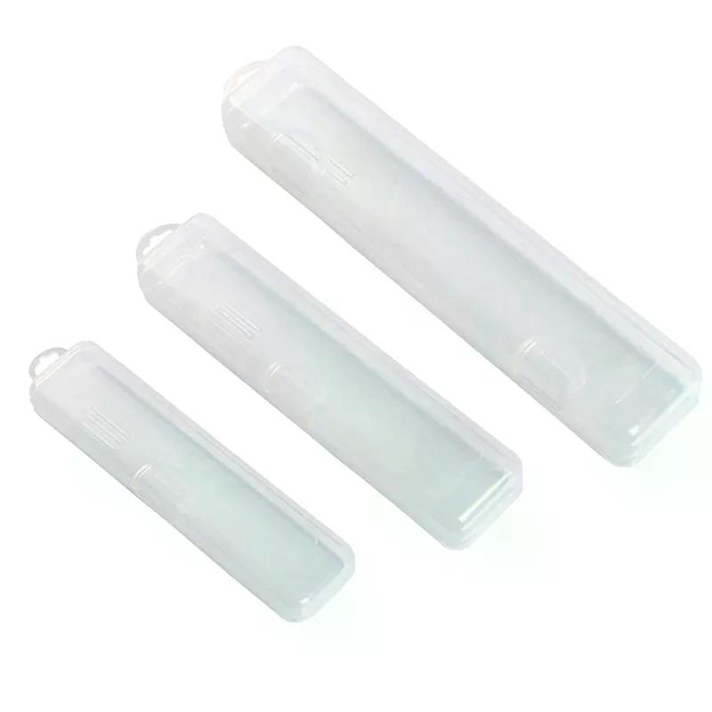 Portable Makeup Brush Organizer Eyebrow Pencil Tableware Chopsticks Transparent With Cover Storage Box Kitchen Accessories