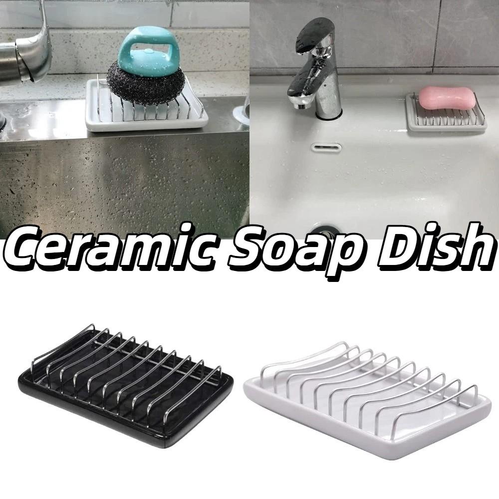 Multi-function Ceramic Soap Dish Ceramic Storage Dish Fashion Drain Holder  Baby Bottle