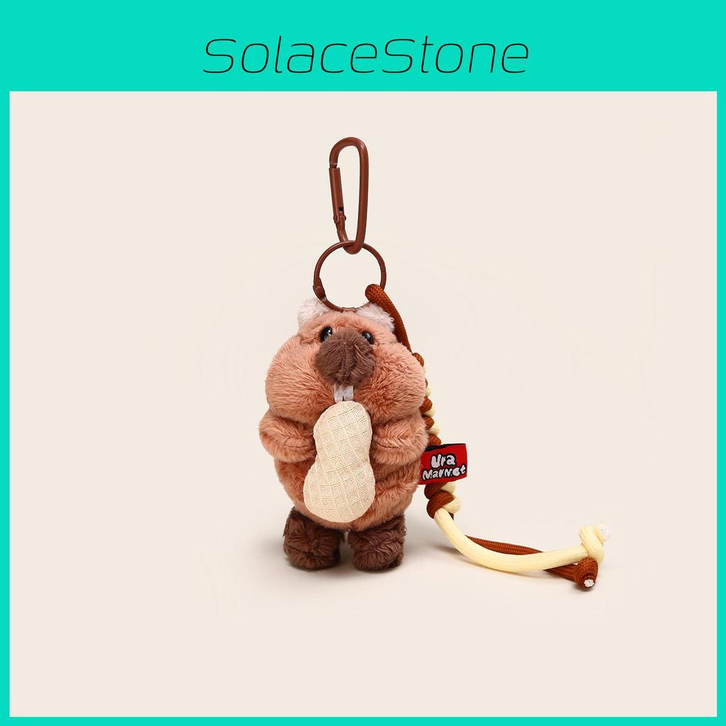 Cute Cartoon Eating Peanuts Groundhog Plush Toy Pendant Keychain For Bag Decor And Gifts