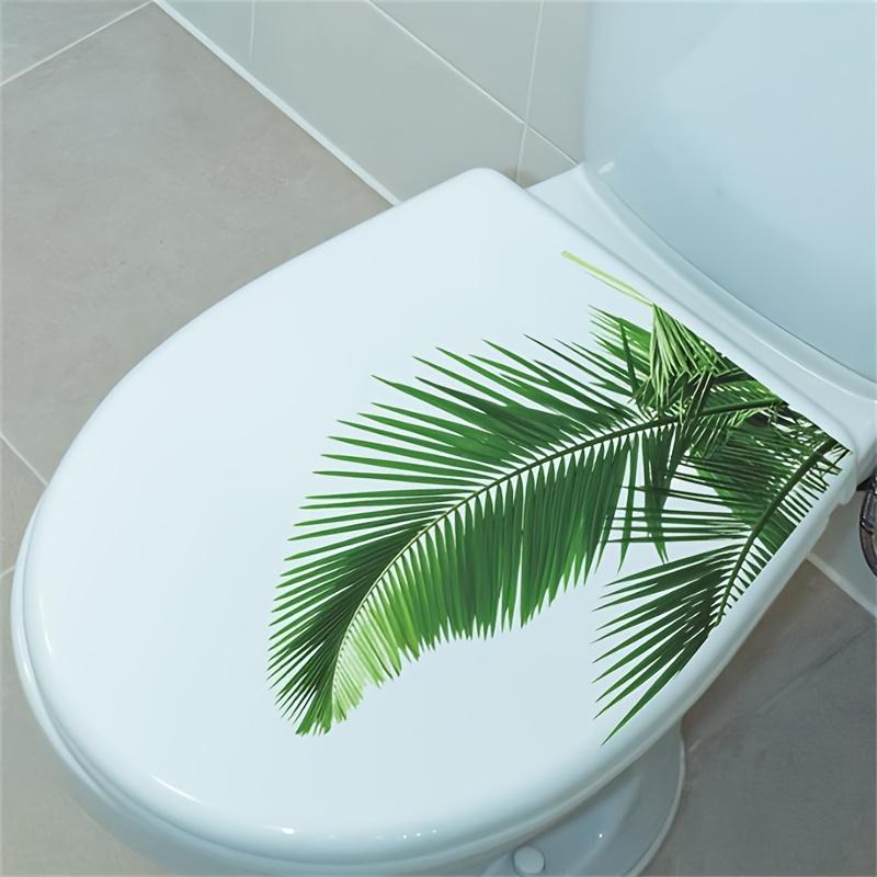 

1 шт. самоклеящиеся наклейки на крышку унитаза с тропическим лиственным узором, легко наносить и снимать, наклейки на стену для ванной комнаты, аксессуары для ванной комнаты