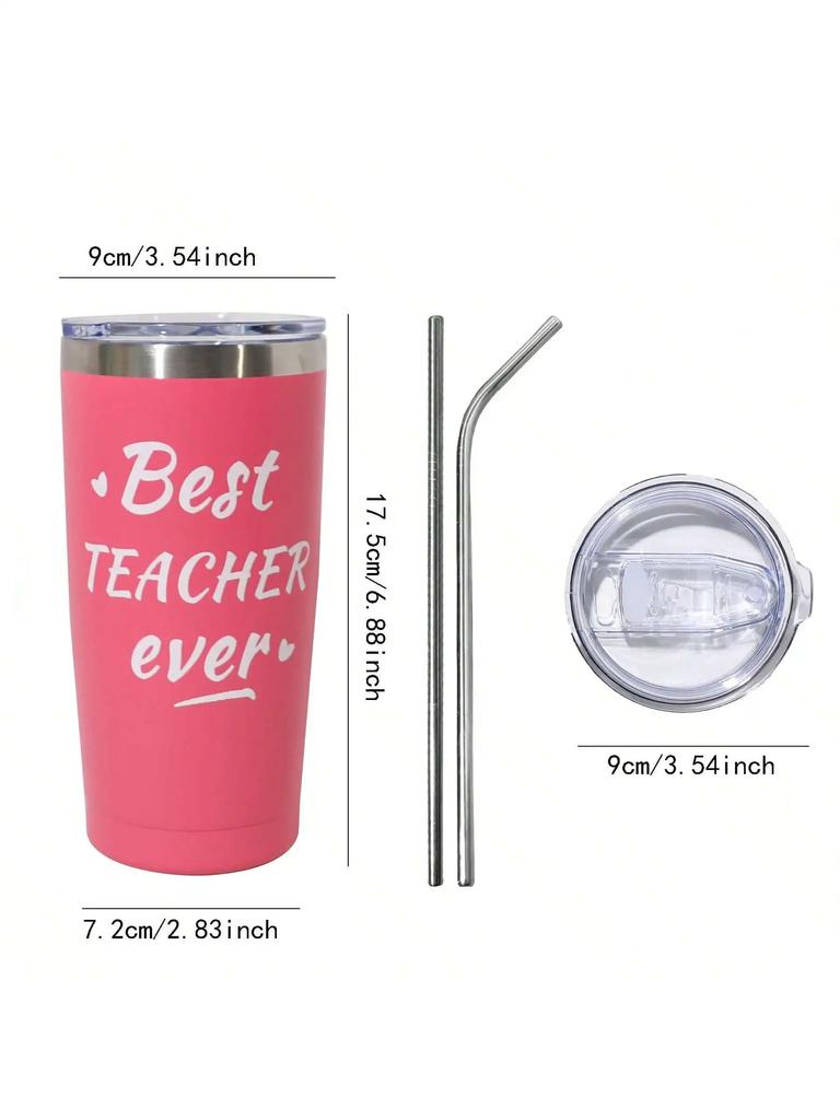 1pc Tumbler 20oz Stainless Steel Car Mug with Handle Straw Double Wall Thermal Iced Travel Cup Vacuum Insulated Coffee Cup