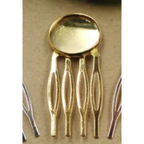 REGELIN 10 Stück 4 Zähne Vintage Haarschmuck Fassungen Cabochon Basis Rohling Lünetten Tabletts für 20mm Cabochon Cameo DIY Haarnadeln