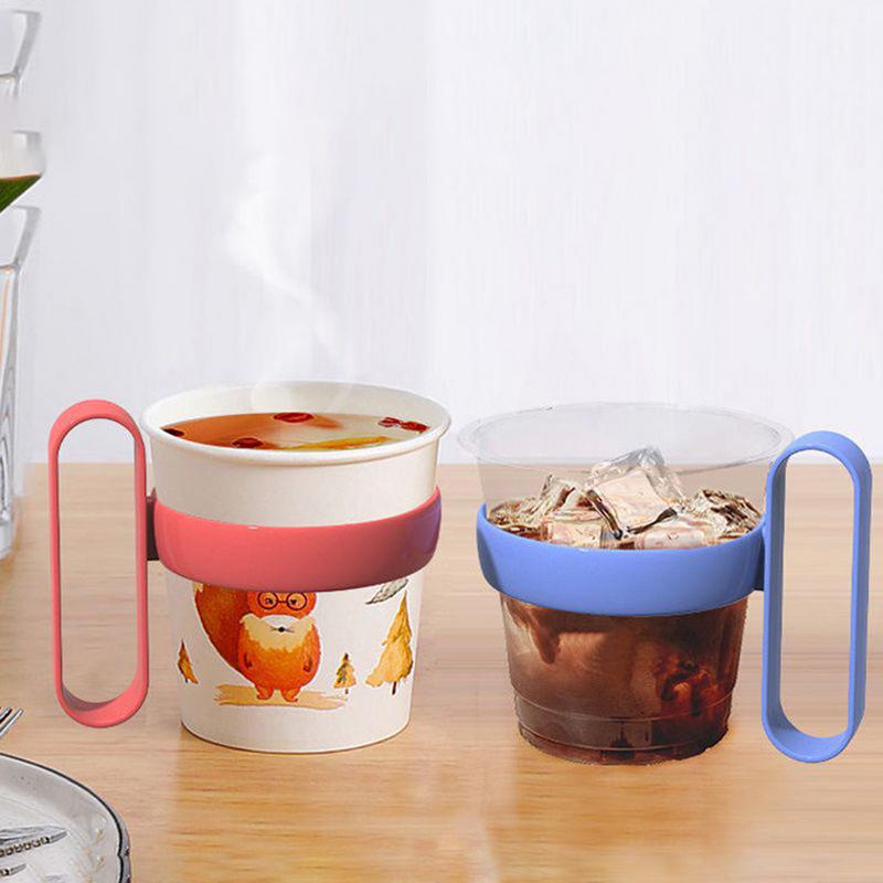 Anti-Scalding Cup Holder Non-Slip Handle Tumbler Mug Travel Cup Holder Plastic Handles Water Bottle Insulated Grip Removable