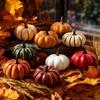 9 Piece Artificial Pumpkin Set Decorative Harvest Display Photography Food Baking Props for Autumn and Halloween Decor