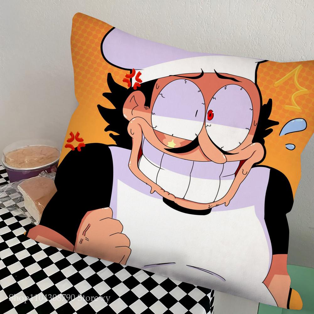 P-Pizza Tower Game Pillow Case Square Pillow Bedroom Sofa Leisure Comfort Cushion Car Living Room Home Decoration