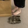 Chaussures thermiques en coton velours imprimé léopard à un mot pour femmes, hiver, Mary Jane, chaussures moelleuses, plates rétro Birkenstocks
