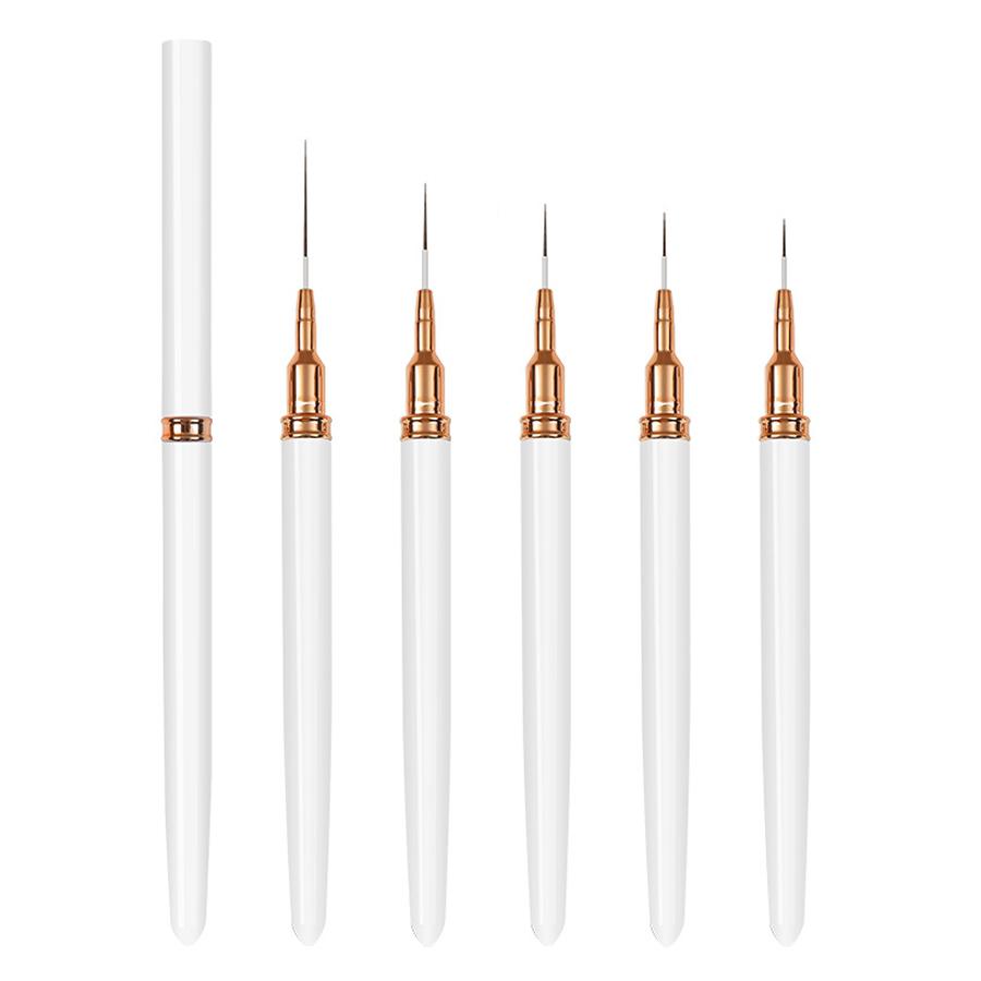 5Pcs Nail Art Liner Brush Set, French Stripe Line Painting Drawing Flower Pen for Acrylic & Gel Polish Manicure Tool