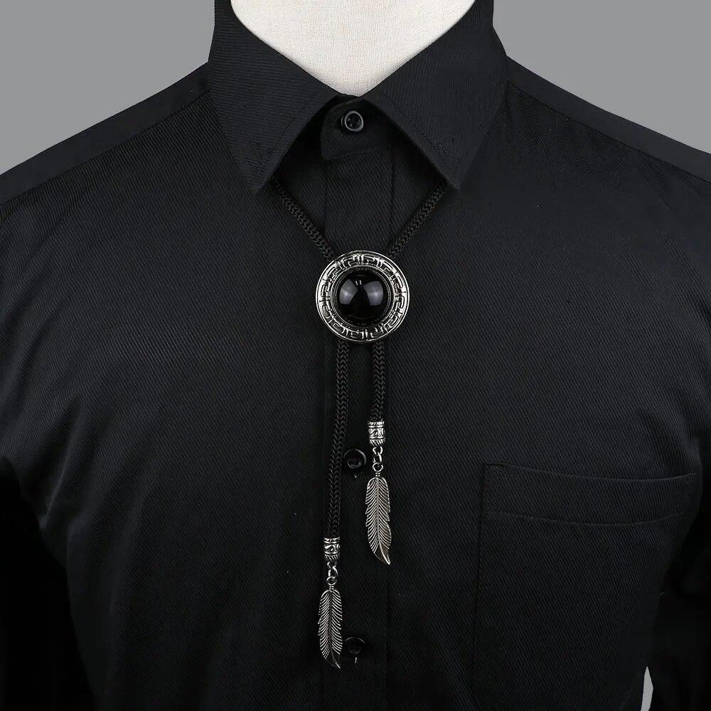 Vintage Aborigéni, Kožená Kravata, Trendy, Kravata Bolo, Western, Kovbojská Košeľa, Náhrdelník
